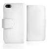 Δερμάτινη Θήκη Πορτοφόλι Flip για iPhone 5 - Άσπρο